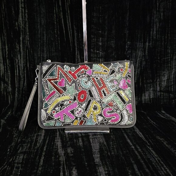 Michael Kors Leather Beaded Clutch - Picture 1 of 3